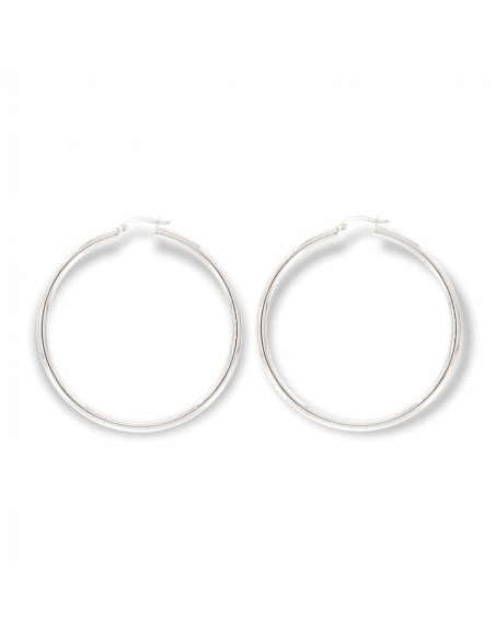 Orecchini Oro Bianco Cerchi Grandi Diametro 55MM [5f0bb05d]