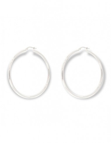 Orecchini Oro Bianco Cerchi Grandi Diametro 55MM [5a5bf743]
