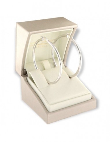 Orecchini Oro Bianco Cerchi Grandi Diametro 55MM [ed463647]