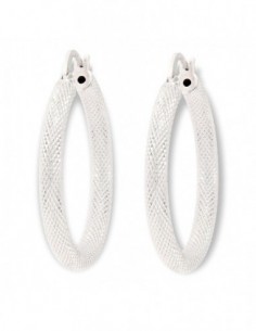 Orecchini Oro Bianco Cerchi Godronati [1ee64886]