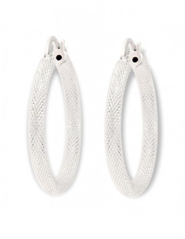 Orecchini Oro Bianco Cerchi Godronati [1ee64886]