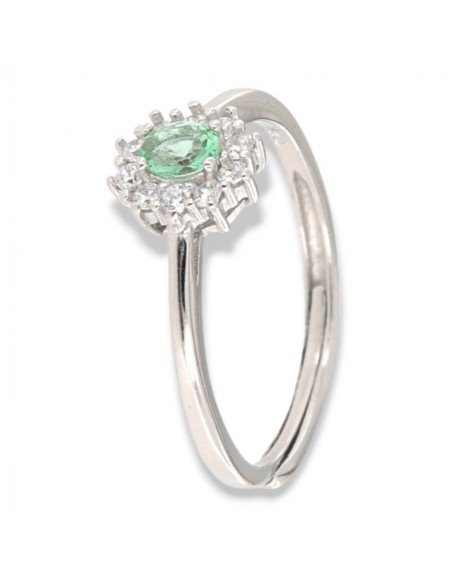 Anello Argento Rodiato Principessa Verde Mela 4x3M [3bd9435d]