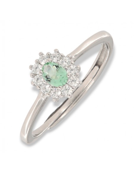 Anello Argento Rodiato Principessa Verde Mela 4x3M [6a183566]