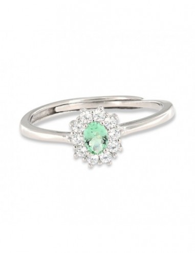 Anello Argento Rodiato Principessa Verde Mela 4x3M [0173f071]
