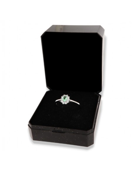 Anello Argento Rodiato Principessa Verde Mela 4x3M [b66e3175]