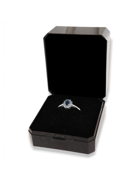 Anello Argento Rodiato Principessa Blu Zirconi Laterali Blu [0fadedaa]