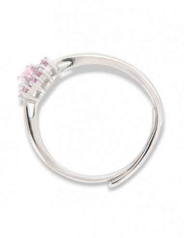 Anello Argento Rodiato Principessa Rosa Zirconi Rosa [da54d879]