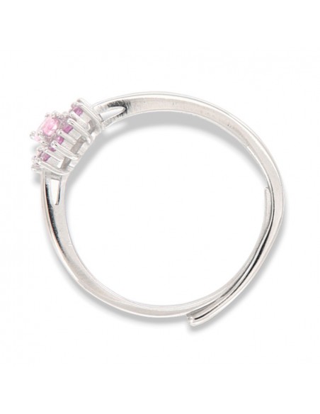 Anello Argento Rodiato Principessa Rosa Zirconi Rosa [da54d879]