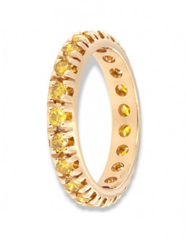 ANELLO ORO GIALLO GIRODITO ETERNITY 21 DIAMANTI DA 0,058 TOT 1,22 CARATI MISURA DITO 20 [5fb872f3]