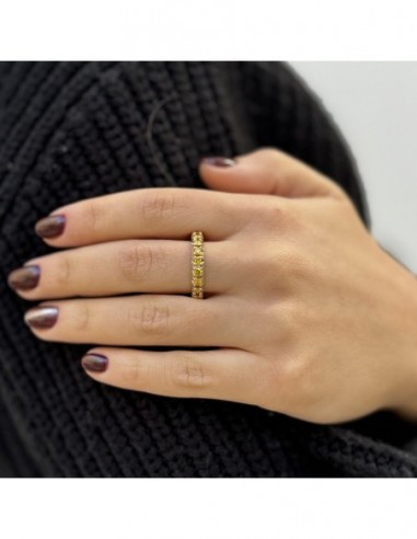 ANELLO ORO GIALLO GIRODITO ETERNITY 21 DIAMANTI DA 0,058 TOT 1,22 CARATI MISURA DITO 20 [79a4461d]