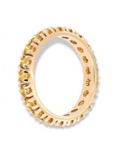 ANELLO ORO GIALLO GIRODITO ETERNITY 21 DIAMANTI DA 0,058 TOT 1,22 CARATI MISURA DITO 20 [022a5404]