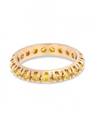 ANELLO ORO GIALLO GIRODITO ETERNITY 21 DIAMANTI DA 0,058 TOT 1,22 CARATI MISURA DITO 20 [6c11d60d]