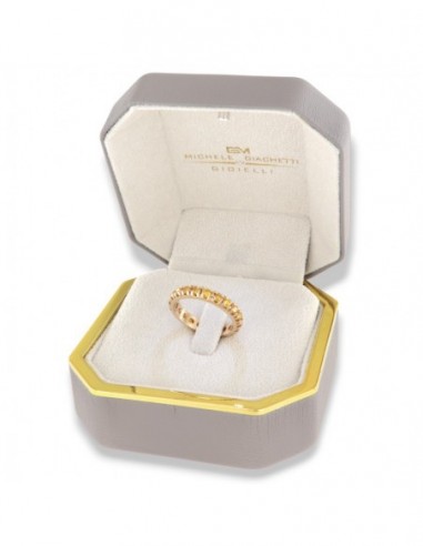 ANELLO ORO GIALLO GIRODITO ETERNITY 21 DIAMANTI DA 0,058 TOT 1,22 CARATI MISURA DITO 20 [db0c1709]