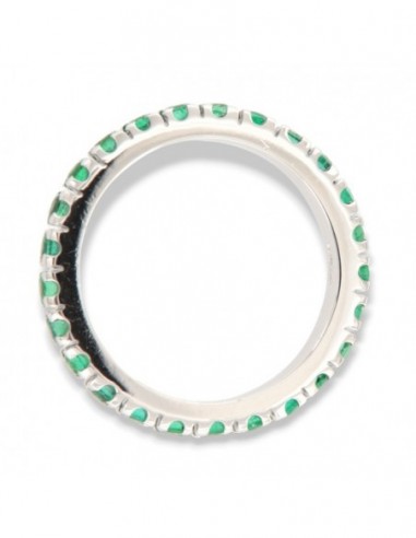 ANELLO ORO BIANCO GIRODITO ETERNITY 25 SMERALDI DA 0,04 1,01 CARATI [4a95cb79]