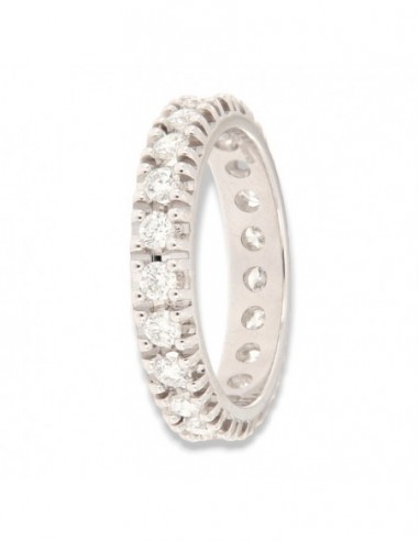 Anello Oro Bianco Eternity 1,05 Carati Diamanti [5896f5ba]