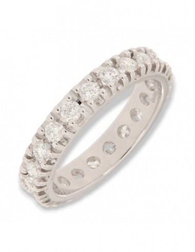 Anello Oro Bianco Eternity 1,05 Carati Diamanti [2e24485a]