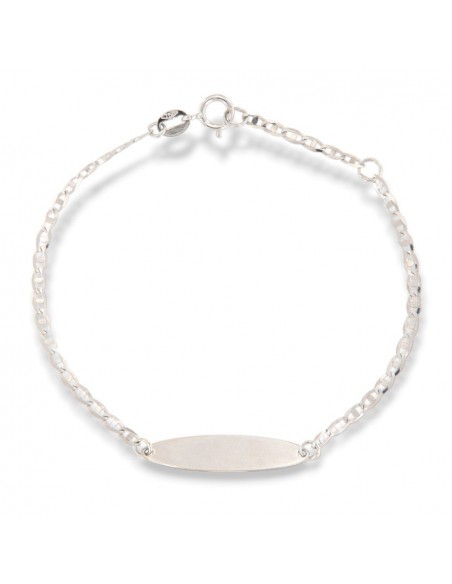 Bracciale Oro Bianco Neonato Piastra Centrale [cf673b2e]