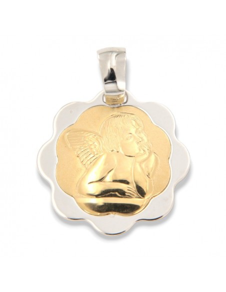 Ciondolo Oro Bianco Putto Rilievo Oro Giallo [3a4d40b3]