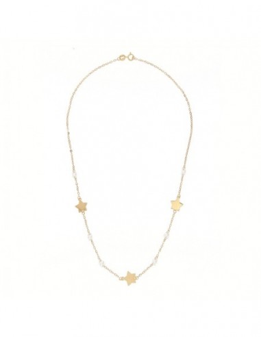 Collana Oro Gialla Stelle Con Zirconi A Goccia [1123fc24]