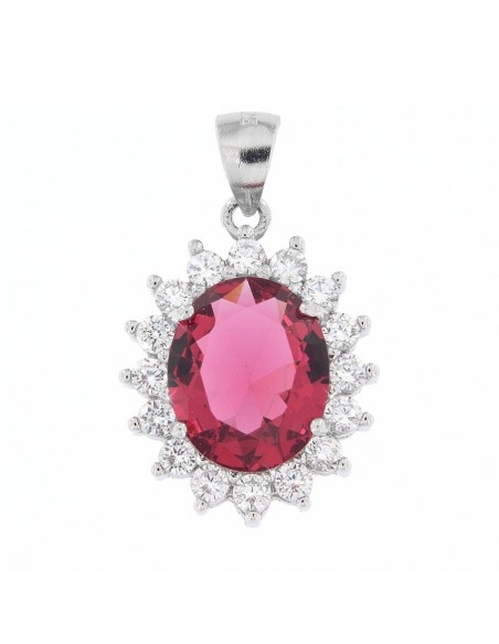 Ciondolo Argento Rodiato Principessa Rossa 11X9MM [34615539]