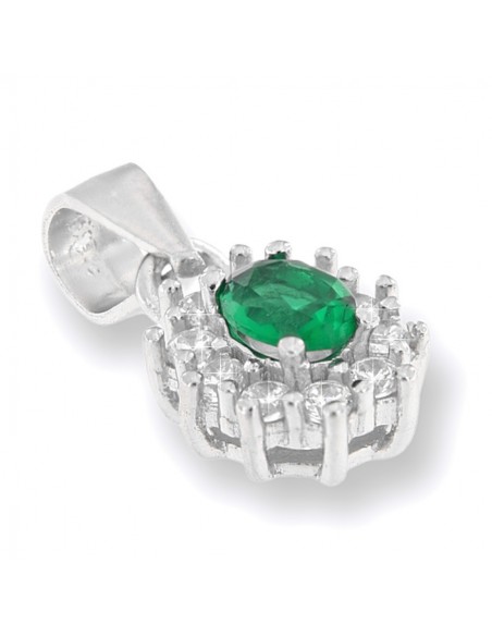 Ciondolo Argento Rodiato Principessa Verde 4x3MM [bc84c713]
