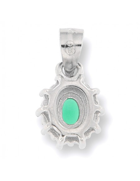 Ciondolo Argento Rodiato Principessa Verde 4x3MM [b9d4800d]