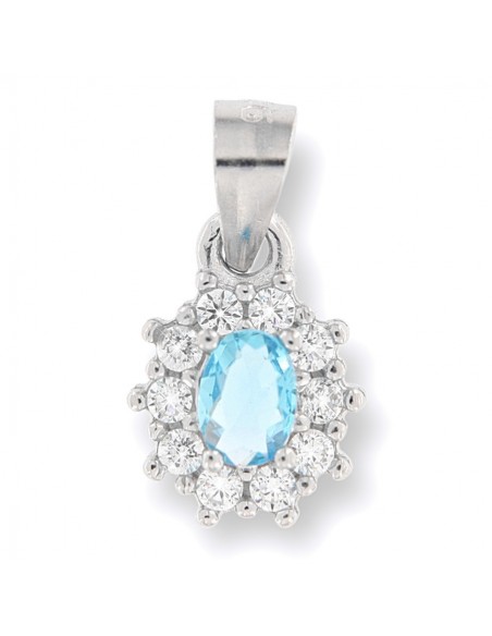 Ciondolo Argento Rodiato Principessa Celeste 4x3MM [3bffa799]