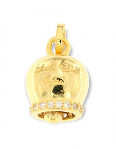 Ciondolo Argento Dorato Campana Con Zirconi [a468fce1]