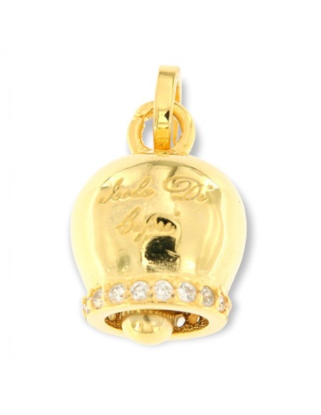 Ciondolo Argento Dorato Campana Con Zirconi [a468fce1]