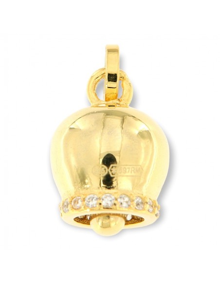 Ciondolo Argento Dorato Campana Con Zirconi [ff3fc92f]