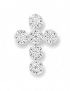 Ciondolo Oro Bianco Croce Punto Luce Zirconi Bia. [d791f0cc]