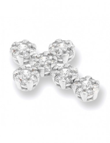 Ciondolo Oro Bianco Croce Punto Luce Zirconi Bia. [9a3160de]