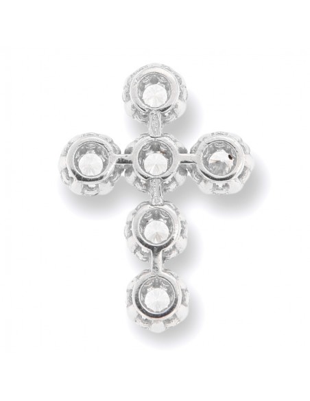 Ciondolo Oro Bianco Croce Punto Luce Zirconi Bia. [9f6127c0]