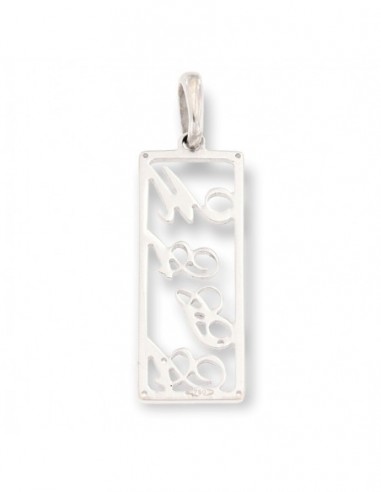 Ciondolo Oro Bianco Piastra Verticale Lettere [513d1e02]