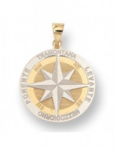 Ciondolo Oro Giallo/Bianco Rosa Dei Venti Piastra [24c6b833]