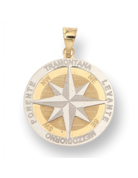 Ciondolo Oro Giallo/Bianco Rosa Dei Venti Piastra [24c6b833]