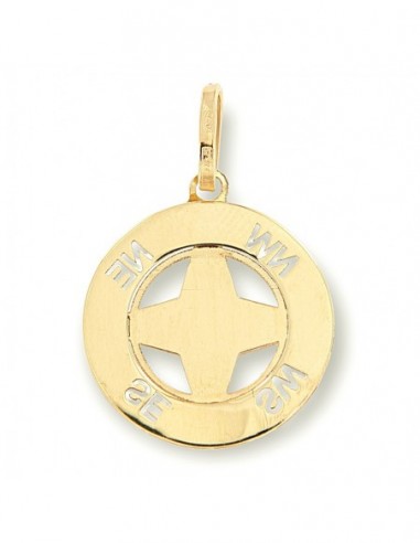 Ciondolo Oro Giallo Rosa Dei Venti Lav. Diamantata [3ca95b13]