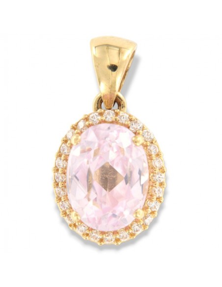 Ciondolo Oro Giallo Principessa Rosa 8x6MM [51ffa3e7]