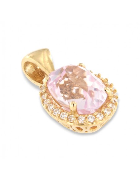 Ciondolo Oro Giallo Principessa Rosa 8x6MM [e396321d]
