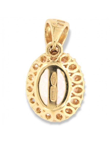 Ciondolo Oro Giallo Principessa Rosa 8x6MM [e6c67503]