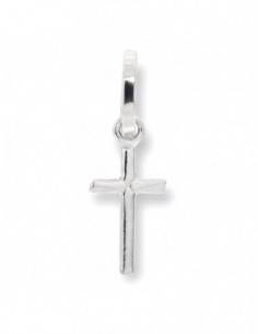 Ciondolo Oro Bianco Croce Liscia Lucida 13MM [f05cbe53]