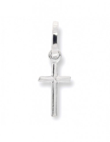 Ciondolo Oro Bianco Croce Liscia Lucida 13MM [f05cbe53]