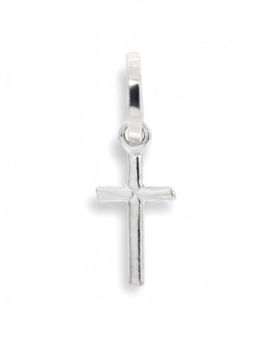 Ciondolo Oro Bianco Croce Liscia Lucida 13MM [41cf522a]