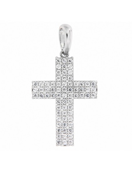 Ciondolo Oro Bianco Croce Zirconi Rossi E Bianchi [6426587e]