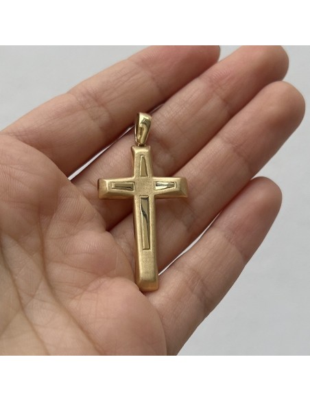 Ciondolo Oro Giallo Croce Satinata [6cef3617]