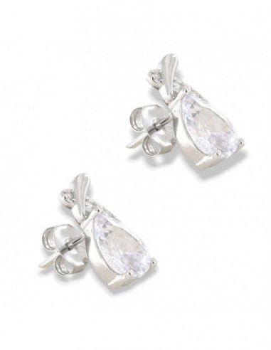 Orecchini Argento Rodiato Principessa A Goccia Bianca Con Zirconi Laterali [b8b19d0f]