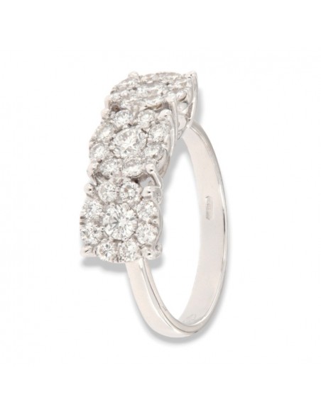 Anello Oro Bianco Trilogy Magic 0,94 Carati mis 4 [5ae835ed]