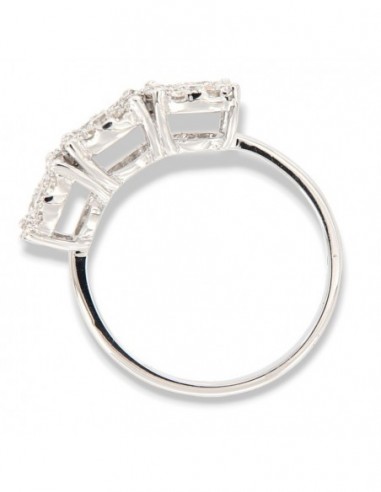 Anello Oro Bianco Trilogy Magic 0,94 Carati mis 4 [20709e05]