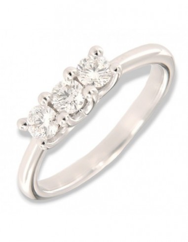 Anello Oro Bianco Trilogy Diamanti 0,58 Carati [374ca6c7]