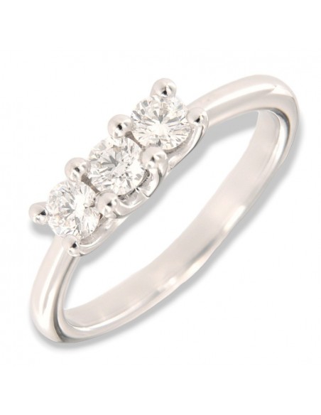 Anello Oro Bianco Trilogy Diamanti 0,58 Carati [374ca6c7]